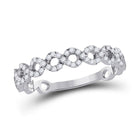 10kt White Gold Geometric Diamond Stackable Band Ring - Captivating Brilliance Top view from the 10Kt White Gold Womens Round Diamond Geometric Stackable Band Ring 1 5 Cttwpin229039 collection by Splendid Jewellery