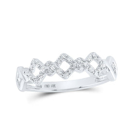 Splendid Jewellery's Diamond Square Stackable Band Ring Top view from the 10Kt White Gold Womens Round Diamond Offset Square Stackable Band Ring 1 6 Cttwpin219058 collection by Splendid Jewellery