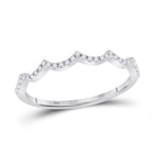 Scalloped Brilliance Diamond Stackable Band Top view from the 10Kt White Gold Womens Round Diamond Scalloped Stackable Band Ring 1 10 Cttwpin280815 collection by Splendid Jewellery