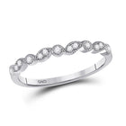 Radiant Brilliance Diamond Stackable Band Top view from the 10Kt White Gold Womens Round Diamond Stackable Band Ring 1 10 Cttwpin280936 collection by Splendid Jewellery