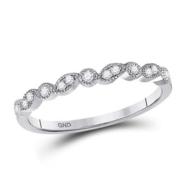 Radiant Brilliance Diamond Stackable Band Top view from the 10Kt White Gold Womens Round Diamond Stackable Band Ring 1 10 Cttwpin280936 collection by Splendid Jewellery