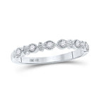 Dazzling Diamond Delight | 10kt White Gold Womens Round Diamond Stackable Band Ring 1/10 Cttw Top view from the 10Kt White Gold Womens Round Diamond Stackable Band Ring 1 10 Cttwpin270658 collection by Splendid Jewellery
