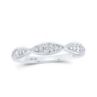 10kt White Gold Sparkling Diamond Stackable Band Ring Top view from the 10Kt White Gold Womens Round Diamond Stackable Band Ring 1 10 Cttwpin219042 collection by Splendid Jewellery