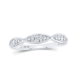 Diamond Stackable Band | 10kt White Gold Womens Round Diamond Stackable Band Ring 1/10 Cttw | Splendid Jewellery GND