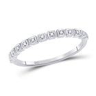 Radiant Brilliance: 10kt White Gold Diamond Stackable Band Ring Top view from the 10Kt White Gold Womens Round Diamond Stackable Band Ring 1 20 Cttwpin280886 collection by Splendid Jewellery