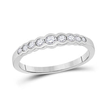 Load image into Gallery viewer, White Gold Diamond Stackable Band Ring - Timeless Elegance and Sparkling Brilliance Top view from the 10Kt White Gold Womens Round Diamond Stackable Band Ring 1 3 Cttwpin280522 collection by Splendid Jewellery