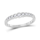White Gold Diamond Stackable Band Ring - Timeless Elegance and Sparkling Brilliance Top view from the 10Kt White Gold Womens Round Diamond Stackable Band Ring 1 3 Cttwpin280522 collection by Splendid Jewellery