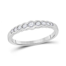 White Gold Diamond Stackable Band Ring - Timeless Elegance and Sparkling Brilliance Top view from the 10Kt White Gold Womens Round Diamond Stackable Band Ring 1 3 Cttwpin280522 collection by Splendid Jewellery