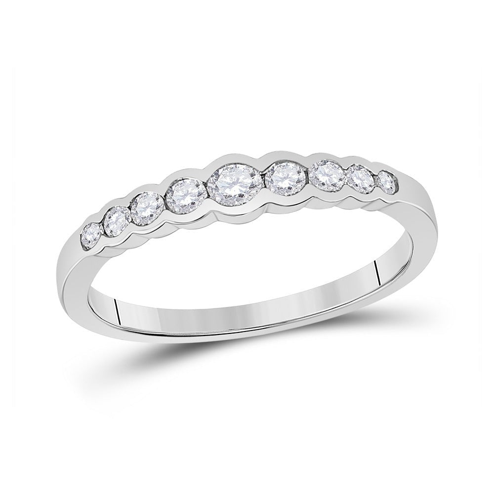 Diamond Stackable Band | 10kt White Gold Womens Round Diamond Stackable Band Ring 1/3 Cttw | Splendid Jewellery GND
