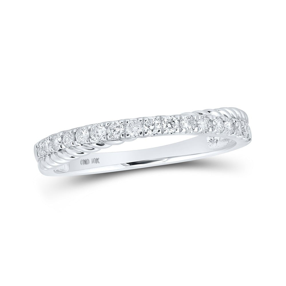 Diamond Stackable Band | 10kt White Gold Womens Round Diamond Stackable Band Ring 1/4 Cttw | Splendid Jewellery GND