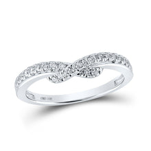 Load image into Gallery viewer, Sparkling Diamond Elegance Stackable Band Top view from the 10Kt White Gold Womens Round Diamond Stackable Band Ring 1 4 Cttwpin289962 collection by Splendid Jewellery