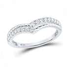 Sparkling Elegance: 10kt White Gold Diamond Stacking Band Ring Top view from the 10Kt White Gold Womens Round Diamond Stackable Band Ring 1 4 Cttwpin289967 collection by Splendid Jewellery