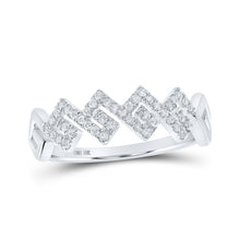 Load image into Gallery viewer, Ethereal Diamond Cascade Band | 10kt White Gold Womens Round Diamond Stackable Band Ring 1/5 Cttw Top view from the 10Kt White Gold Womens Round Diamond Stackable Band Ring 1 5 Cttwpin218173 collection by Splendid Jewellery