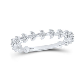 10kt White Gold Sparkling Diamond Stackable Band Ring Top view from the 10Kt White Gold Womens Round Diamond Stackable Band Ring 1 6 Cttwpin210017 collection by Splendid Jewellery