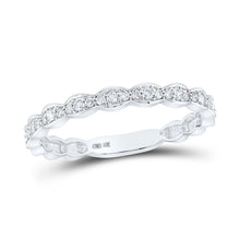 Load image into Gallery viewer, Ethereal Elegance: 10kt White Gold Diamond Stacking Band Ring Top view from the 10Kt White Gold Womens Round Diamond Stackable Band Ring 1 6 Cttwpin286124 collection by Splendid Jewellery