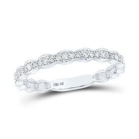 Ethereal Elegance: 10kt White Gold Diamond Stacking Band Ring Top view from the 10Kt White Gold Womens Round Diamond Stackable Band Ring 1 6 Cttwpin286124 collection by Splendid Jewellery