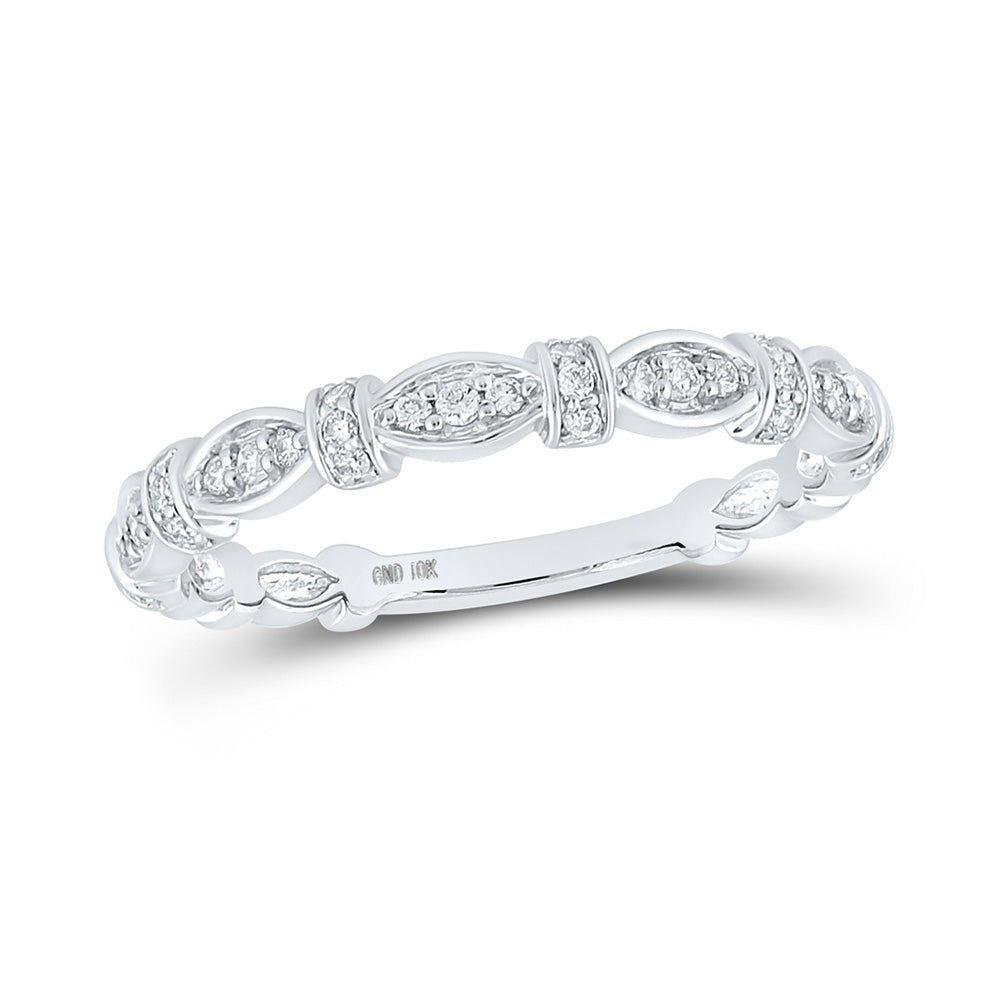 Diamond Stackable Band | 10kt White Gold Womens Round Diamond Stackable Band Ring 1/6 Cttw | Splendid Jewellery GND