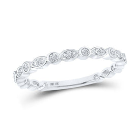 Ethereal Elegance: 10kt White Gold Diamond Stacking Band Ring Top view from the 10Kt White Gold Womens Round Diamond Stackable Band Ring 1 8 Cttwpin229292 collection by Splendid Jewellery