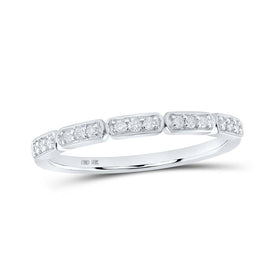 Brilliant Elegance: 10kt White Gold Women's Round Diamond Stackable Band Ring Top view from the 10Kt White Gold Womens Round Diamond Stackable Band Ring 1 8 Cttwpin218147 collection by Splendid Jewellery