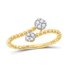 Load image into Gallery viewer, 10kt Yellow Gold Dazzling Diamond Bypass Stackable Band Ring product  Top View from Splendid Jewellery