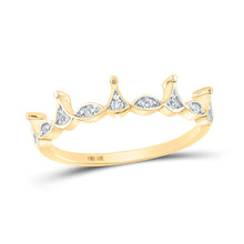 Load image into Gallery viewer, 10kt Yellow Gold Crown Diamond Stackable Band Ring - 1/5 Cttw product  Top View from Splendid Jewellery