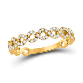 10kt Yellow Gold Geometric Diamond Stackable Band Ring product  Top View from Splendid Jewellery