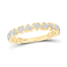 10kt Yellow Gold Diamond Heart Stackable Band Ring product  Top View from Splendid Jewellery