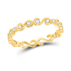 Mesmerizing S-Shaped Diamond Stackable Band Ring product  Top View from Splendid Jewellery