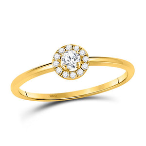 Diamond Stackable Band | 10kt Yellow Gold Womens Round Diamond Solitaire Stackable Band Ring 1/5 Cttw | Splendid Jewellery GND