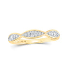 Radiant Reflections: 10kt Yellow Gold Diamond Stacking Band Ring - Top View