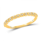 10kt Yellow Gold Diamond Stackable Band Ring - Sparkling Brilliance and Timeless Elegance - Top View