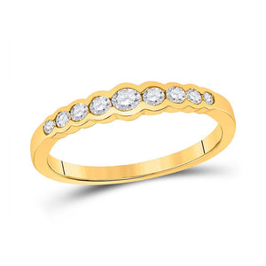 Diamond Stackable Band | 10kt Yellow Gold Womens Round Diamond Stackable Band Ring 1/3 Cttw | Splendid Jewellery GND