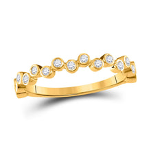 Load image into Gallery viewer, Radiant Reflections: 10kt Yellow Gold Diamond Stacking Band Ring - Top View