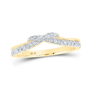 Diamond Stackable Band | 10kt Yellow Gold Womens Round Diamond Stackable Band Ring 1/4 Cttw | Splendid Jewellery GND