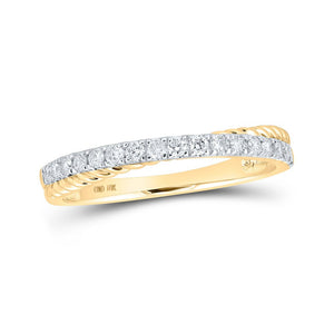 Diamond Stackable Band | 10kt Yellow Gold Womens Round Diamond Stackable Band Ring 1/4 Cttw | Splendid Jewellery GND