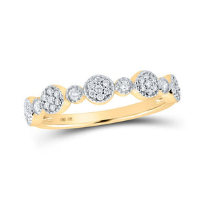 Diamond Stackable Band | 10kt Yellow Gold Womens Round Diamond Stackable Band Ring 1/5 Cttw | Splendid Jewellery GND