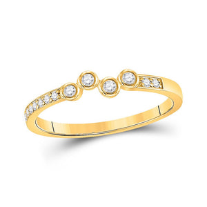 Diamond Stackable Band | 10kt Yellow Gold Womens Round Diamond Stackable Band Ring 1/5 Cttw | Splendid Jewellery GND