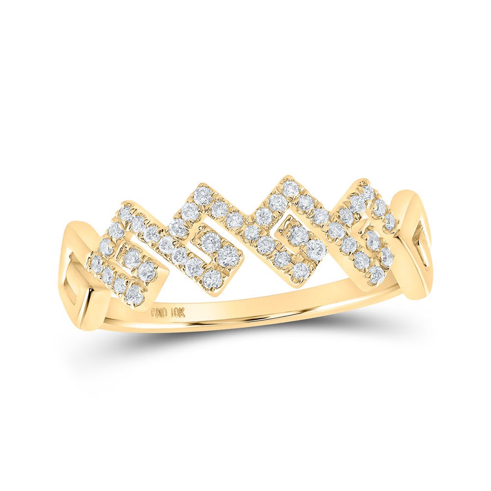 Diamond Stackable Band | 10kt Yellow Gold Womens Round Diamond Stackable Band Ring 1/5 Cttw | Splendid Jewellery GND