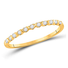Load image into Gallery viewer, 10kt Yellow Gold Diamond Stacking Band: A Dazzling Delight - Top View
