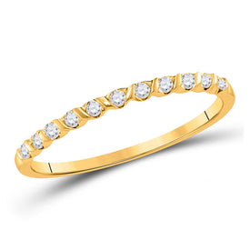 10kt Yellow Gold Diamond Stacking Band: A Dazzling Delight - Top View