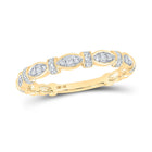 10kt Yellow Gold Diamond Elegance Stackable Band Ring - Top View