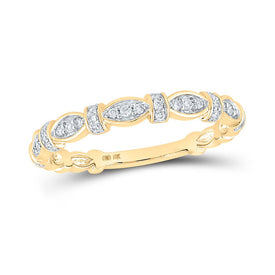 10kt Yellow Gold Diamond Elegance Stackable Band Ring - Top View