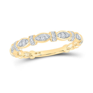 Diamond Stackable Band | 10kt Yellow Gold Womens Round Diamond Stackable Band Ring 1/6 Cttw | Splendid Jewellery GND