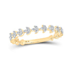 Elegant Brilliance: 10kt Yellow Gold Diamond Stackable Band Ring - Top View