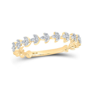 Diamond Stackable Band | 10kt Yellow Gold Womens Round Diamond Stackable Band Ring 1/6 Cttw | Splendid Jewellery GND