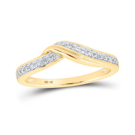 10kt Yellow Gold Sparkling Diamond Stackable Band Ring - Top View