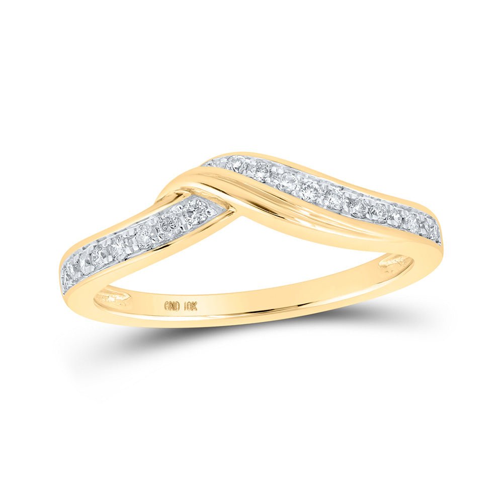 Diamond Stackable Band | 10kt Yellow Gold Womens Round Diamond Stackable Band Ring 1/6 Cttw | Splendid Jewellery GND