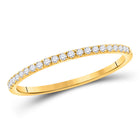 10kt Yellow Gold Sparkling Diamond Stackable Band Ring - Top View