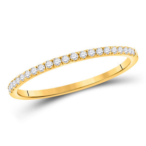 Diamond Stackable Band | 10kt Yellow Gold Womens Round Diamond Stackable Band Ring 1/6 Cttw | Splendid Jewellery GND