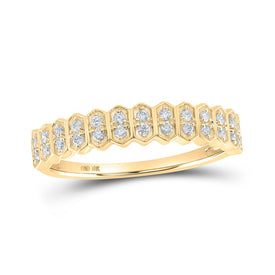 10kt Yellow Gold Diamond Stacking Band: A Timeless Sparkle - Top View